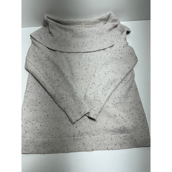 Loft Sweater Speckled Pink Cowl Neck Size Medium Long Sleeve Career Casual - Picture 5 of 9